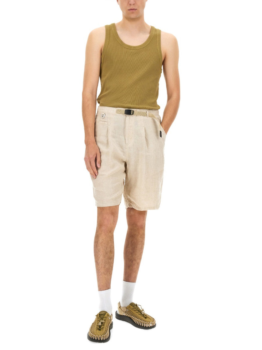 Beige Solid Shorts 2