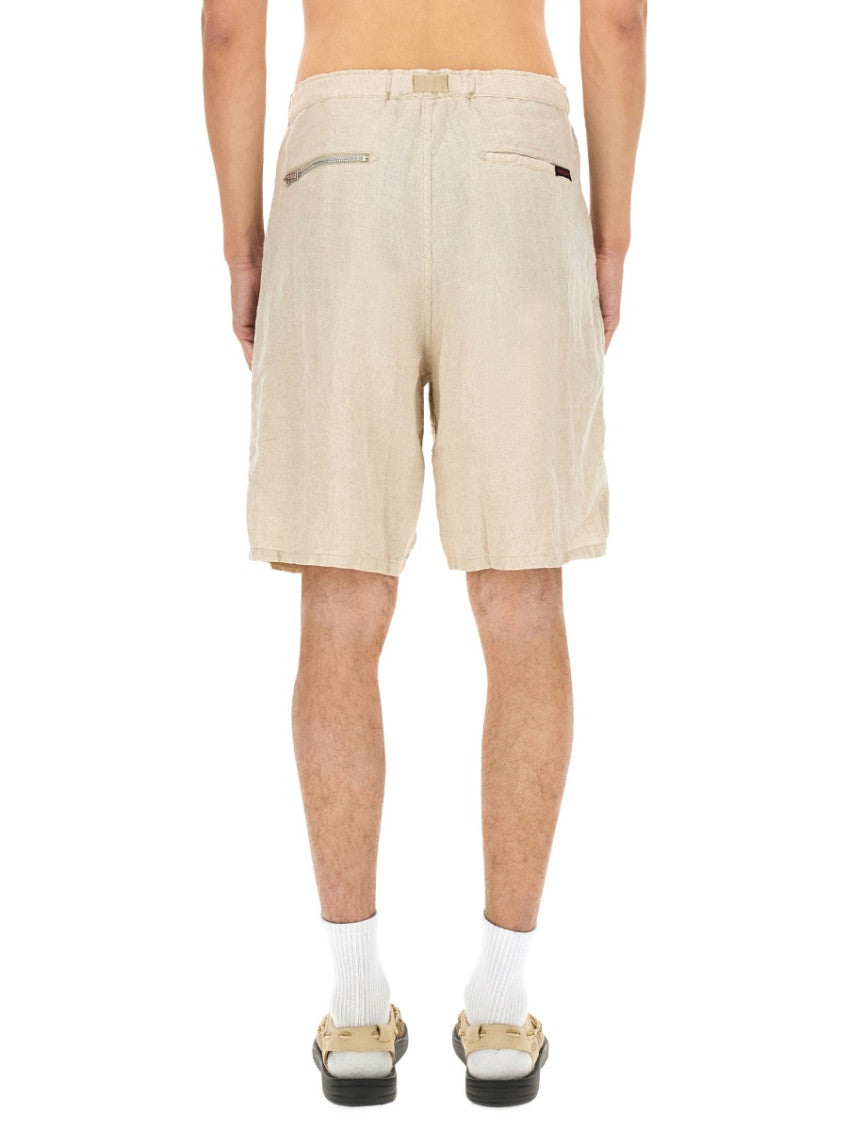Beige Solid Shorts 4