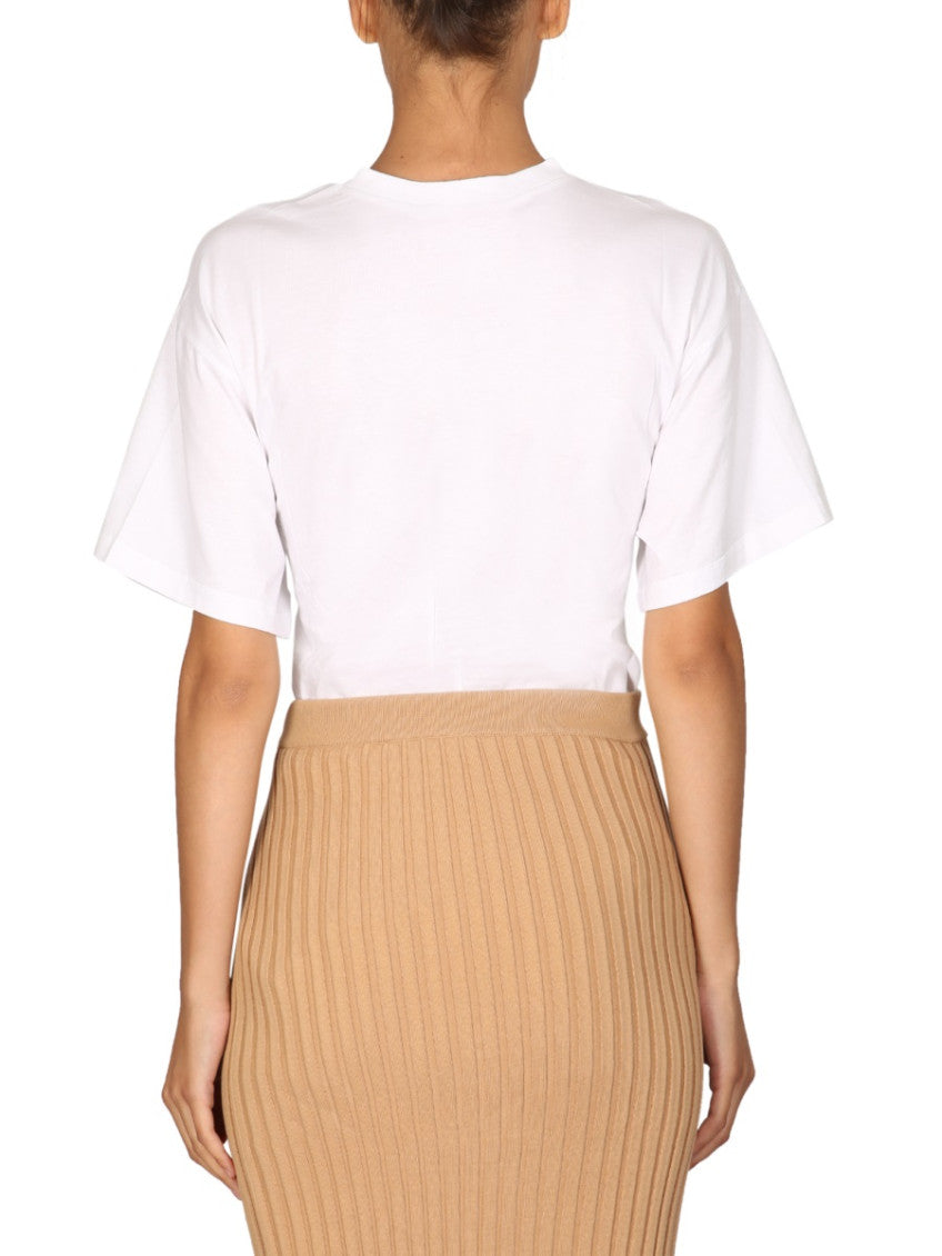 White Solid Crew Neck T-Shirt 2
