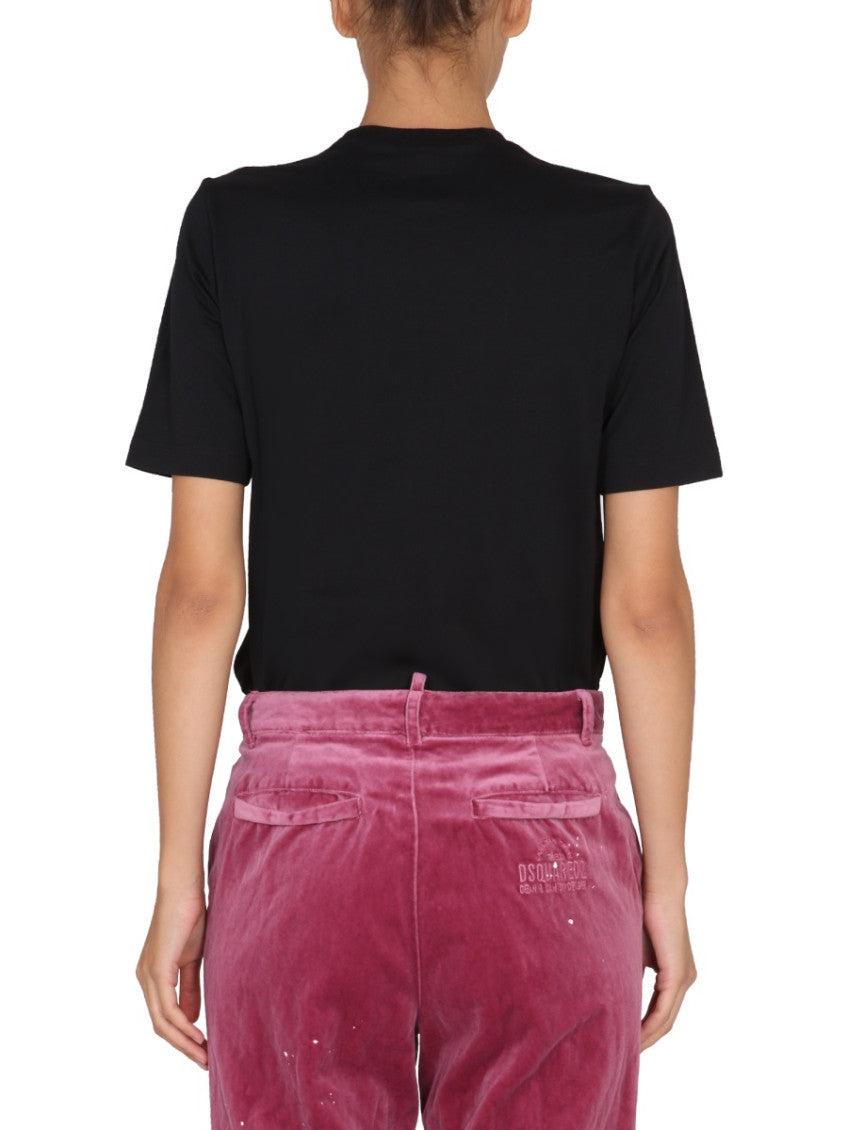 Black Graphic Crew Neck T-Shirt 2