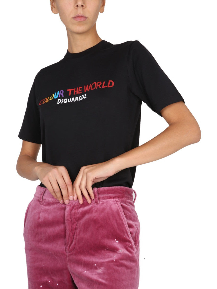 Black Graphic Crew Neck T-Shirt 3