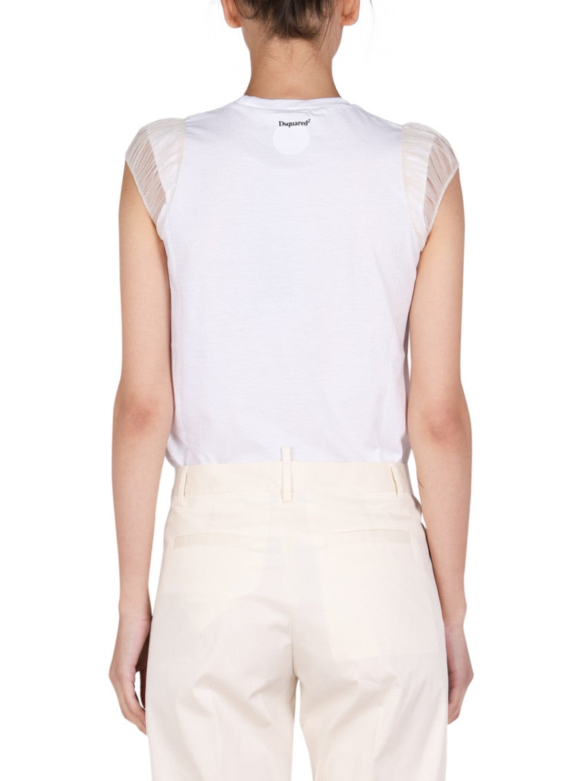 White Graphic Crew Neck T-Shirt 2