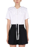 White Embroidered Round Neck Top 1