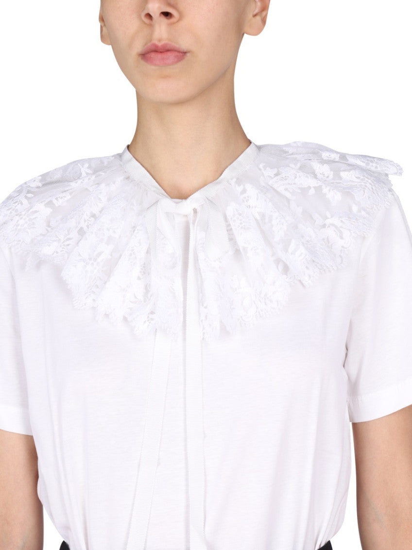 White Embroidered Round Neck Top 3
