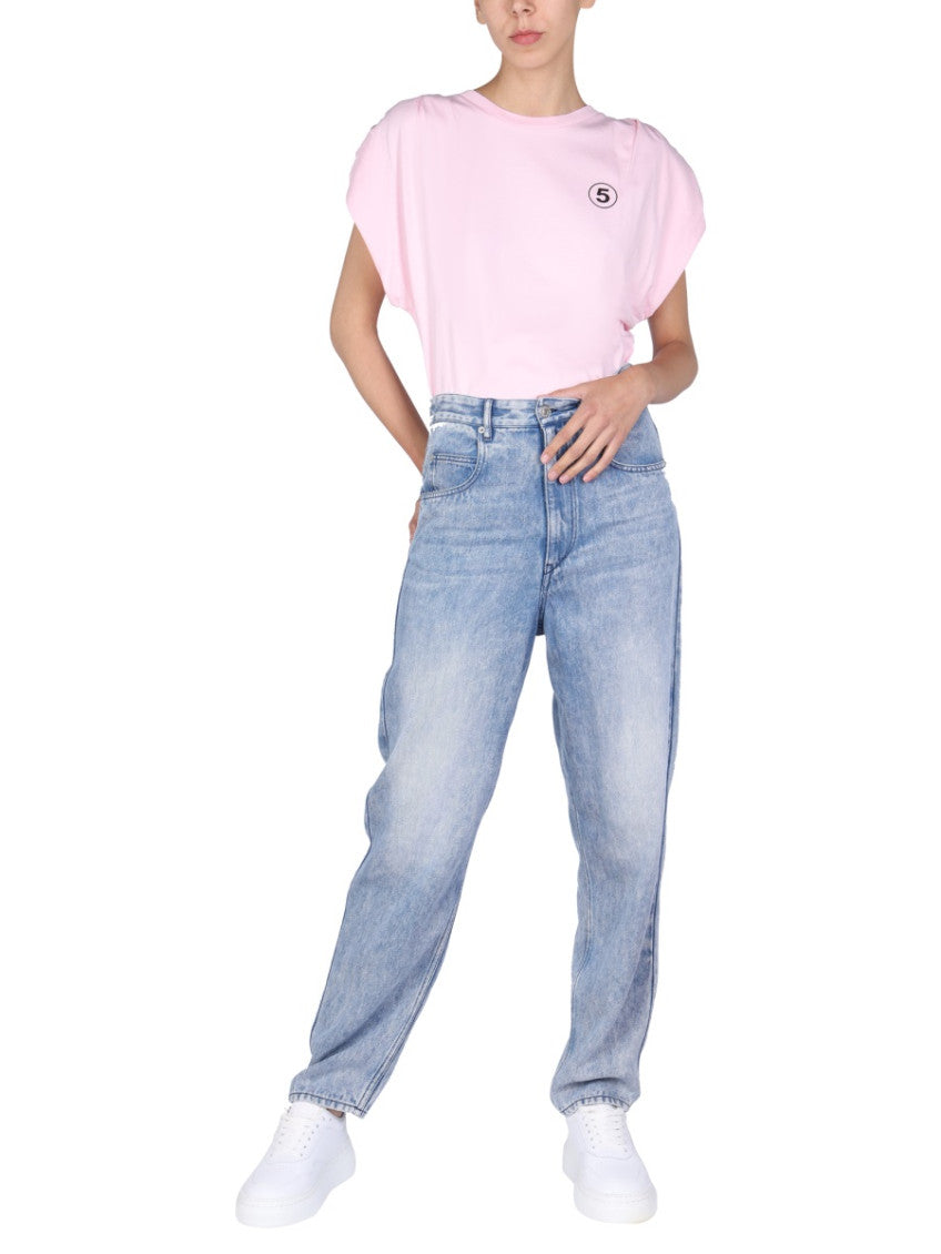 Pink Logo Round Neck T-Shirt 4