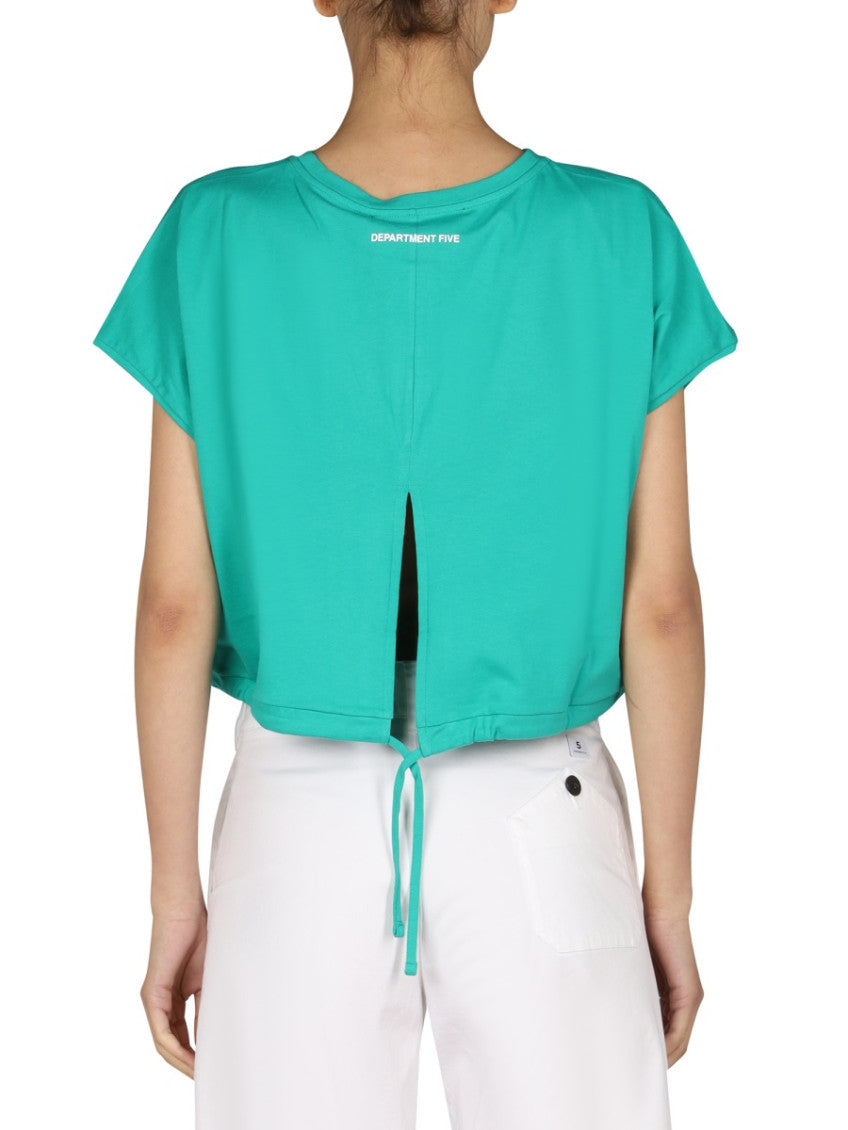Green Solid Round Neck T-Shirt 2