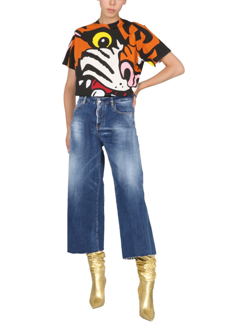 Multicolor Graphic Crew Neck T-Shirt 3