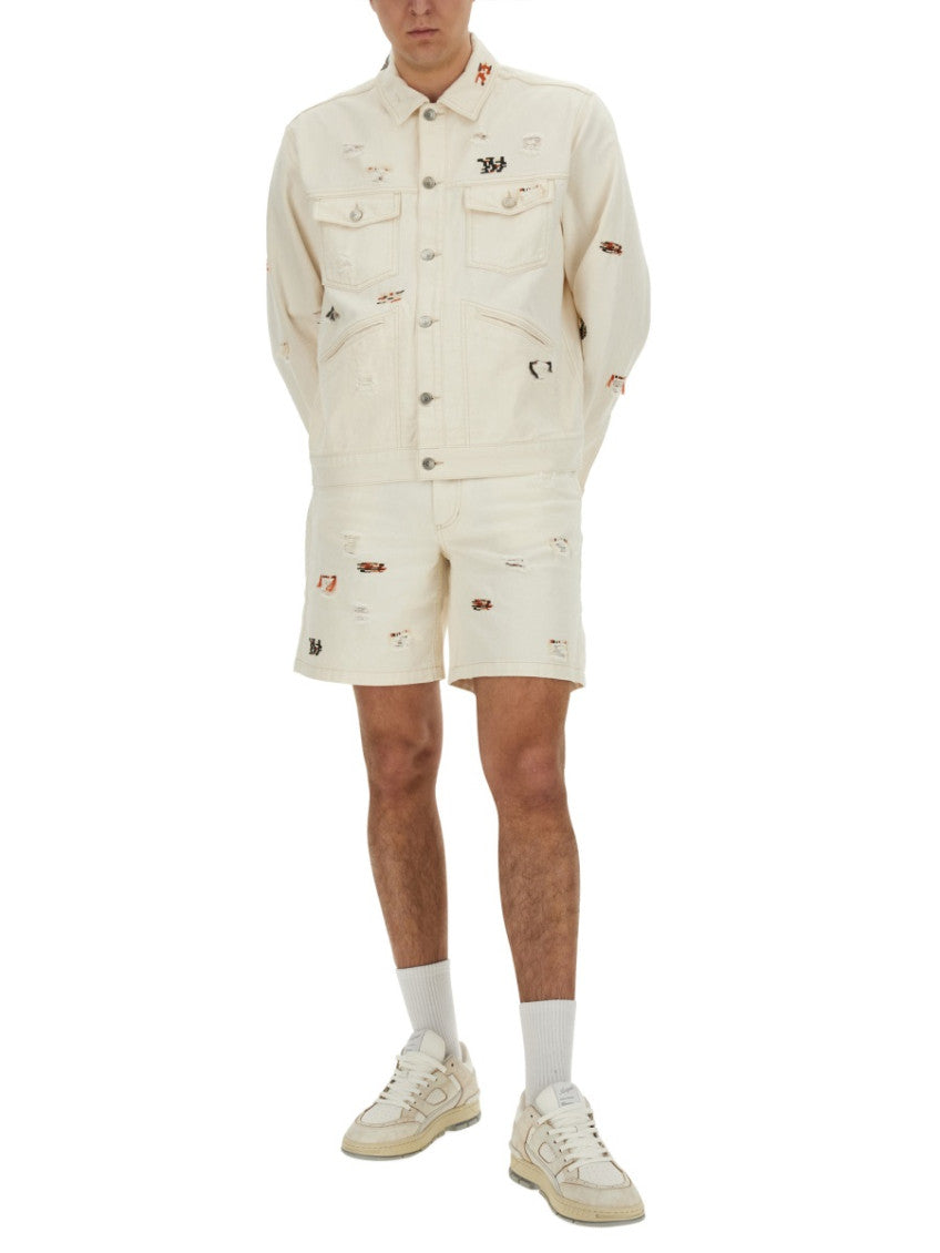 White Distressed Shorts 2