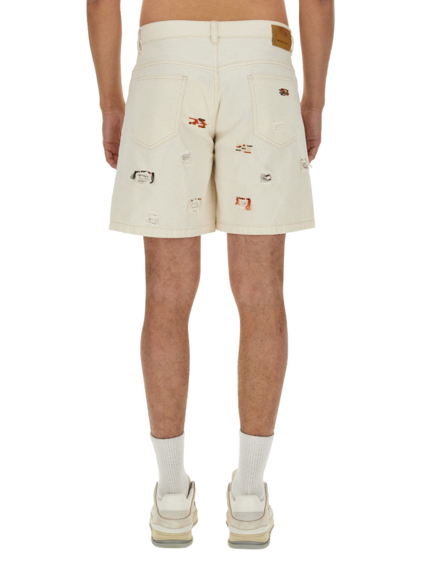 White Distressed Shorts 3