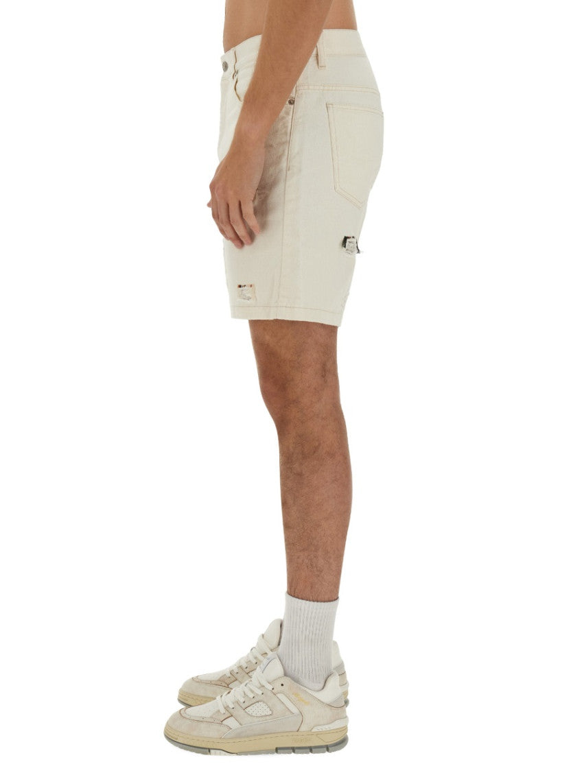 White Distressed Shorts 4