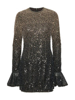 Grey Embellished Round Neck Mini Dress 1