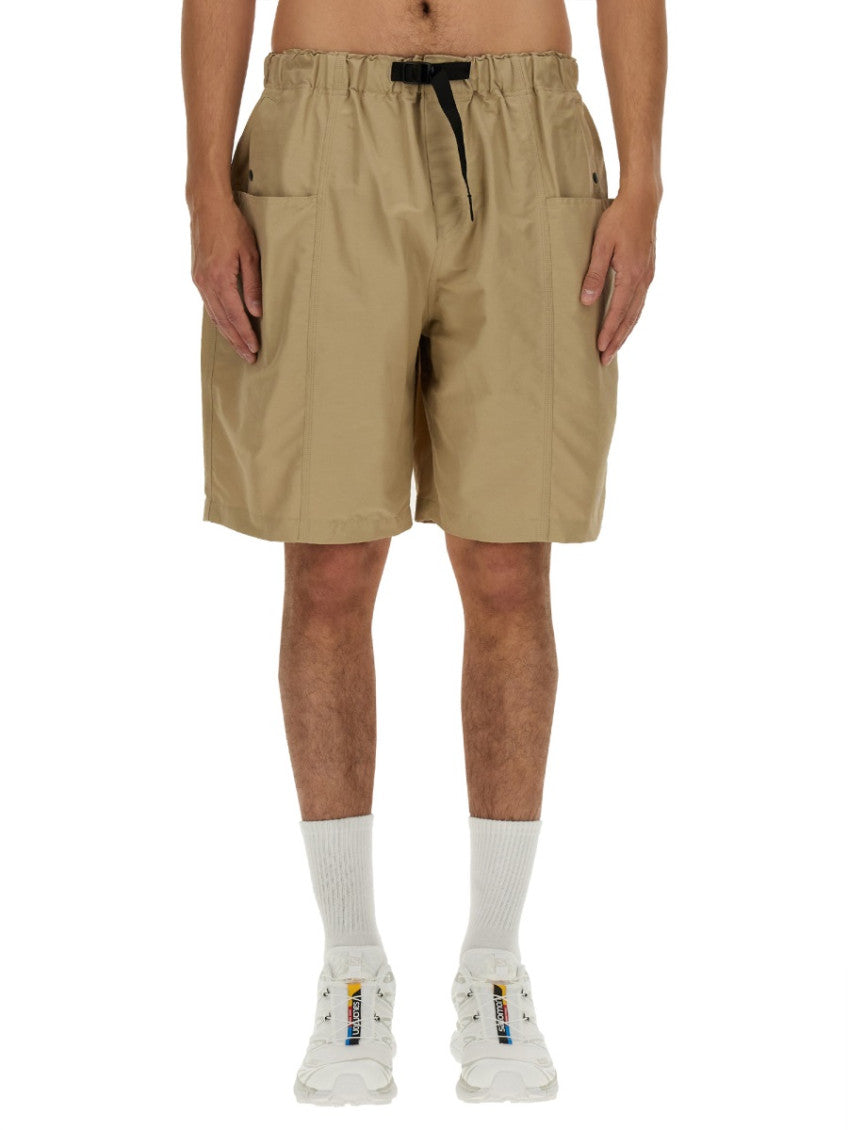 Beige Solid Shorts 1