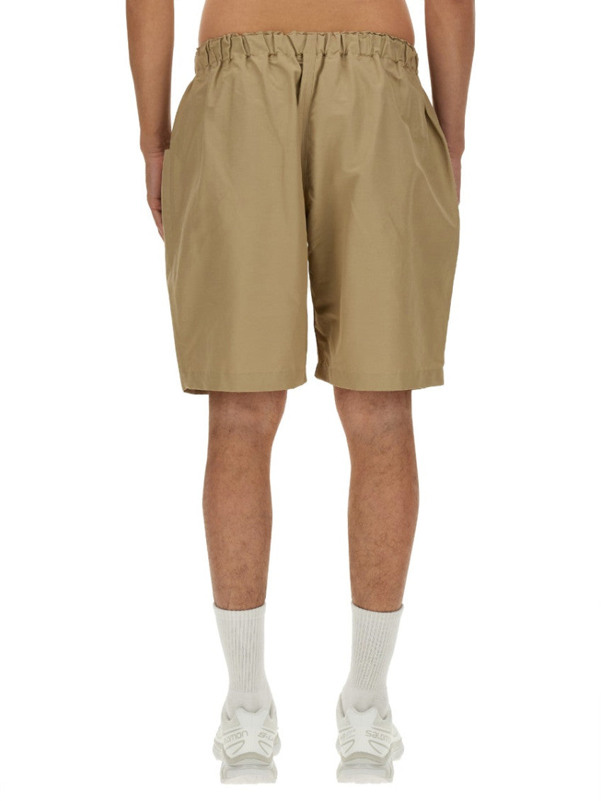 Beige Solid Shorts 4
