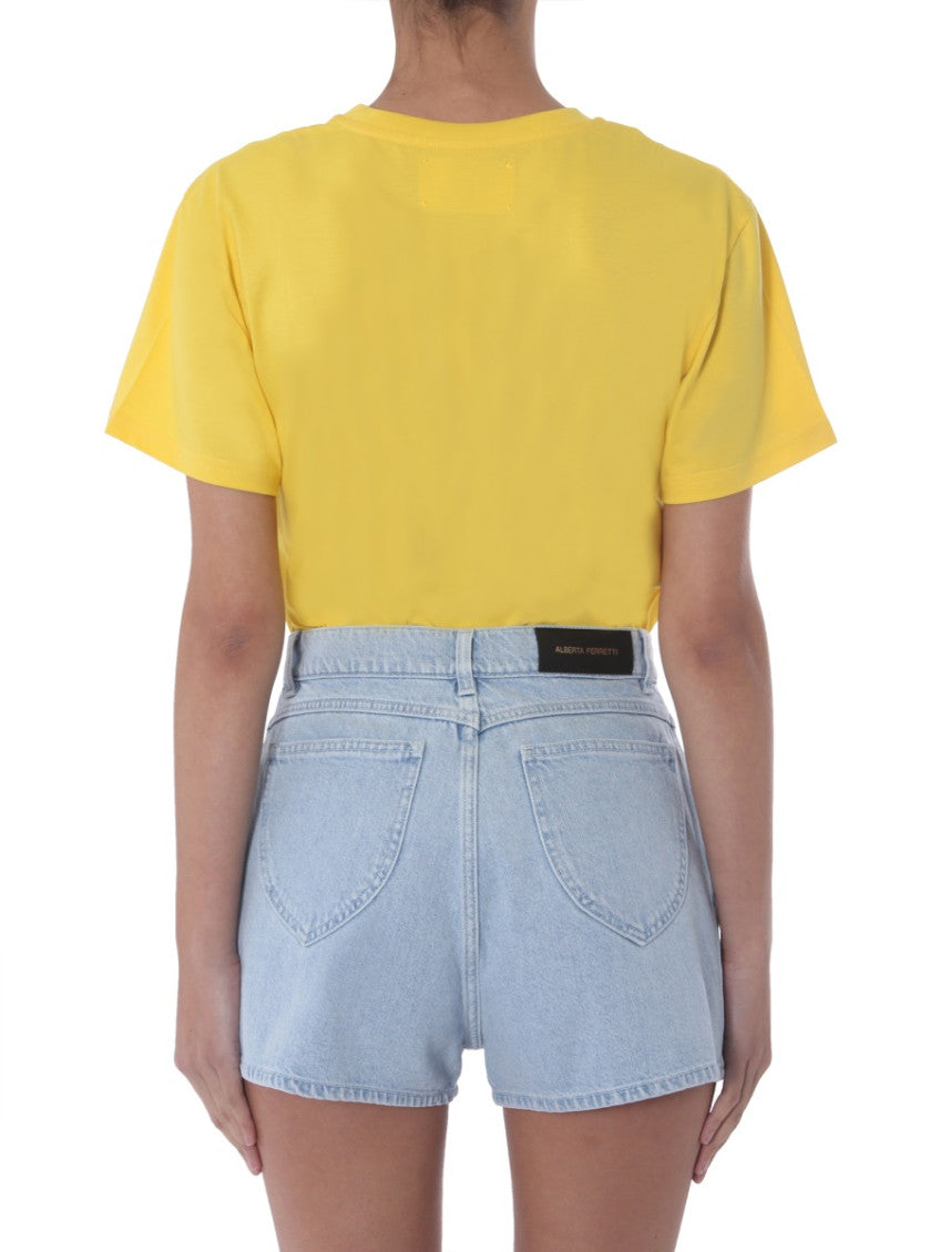 Yellow Graphic Crew Neck T-Shirt 2