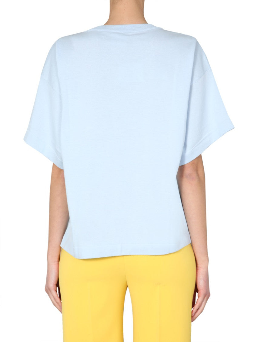 Light Blue Graphic Crew Neck T-Shirt 2