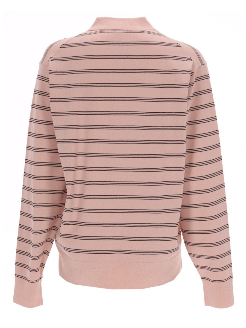Light Pink Stripes Shirt Collar Polo 2