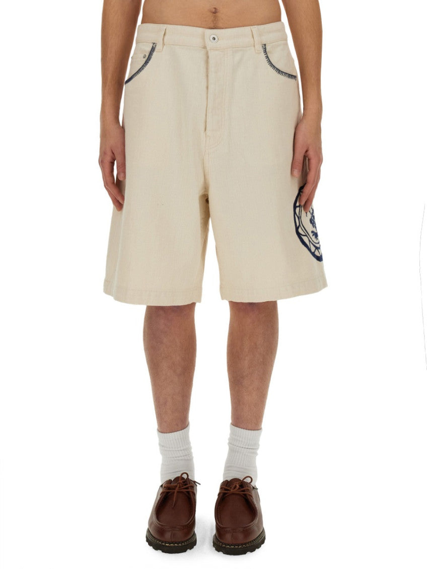 Light Brown Embroidered Shorts 1