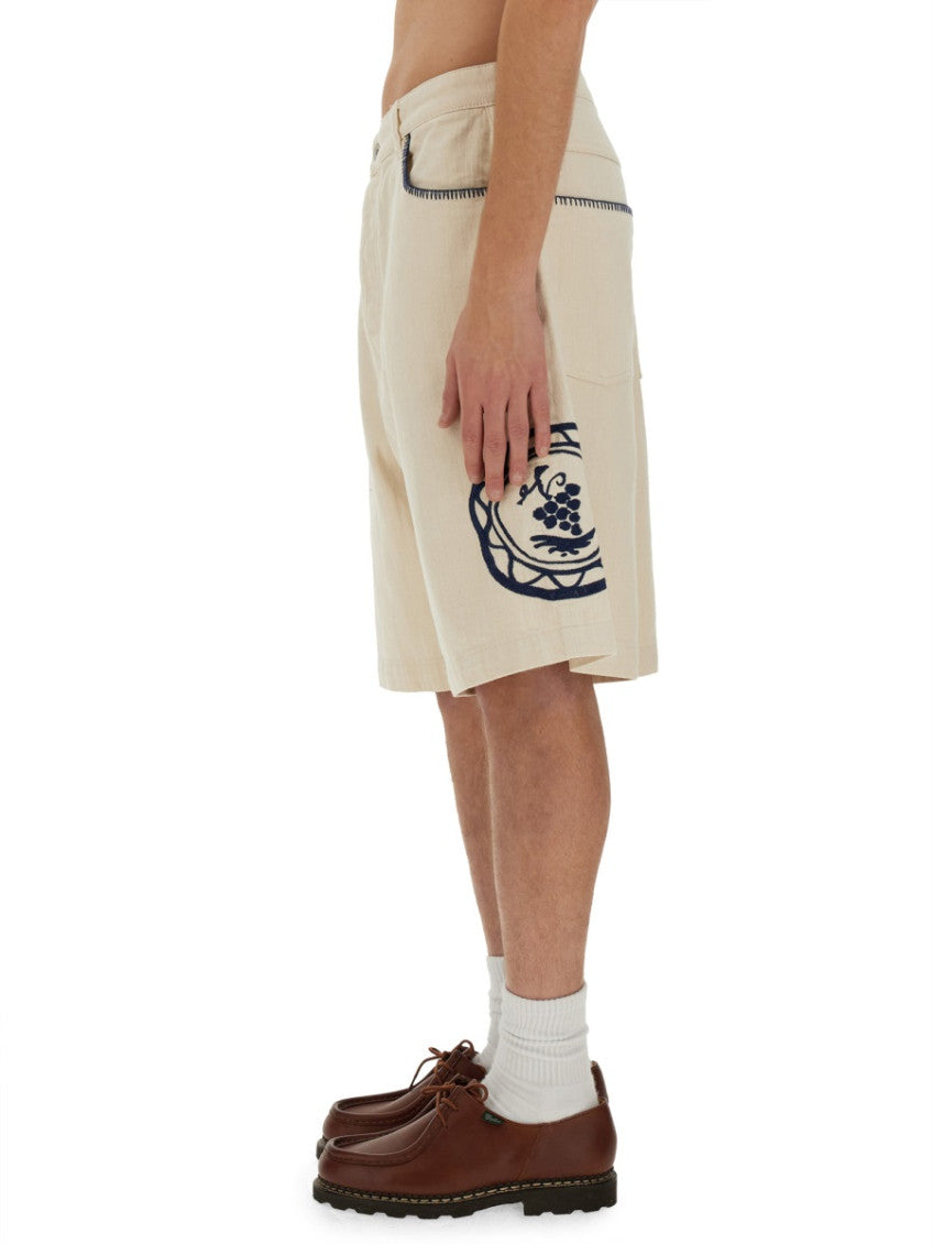 Light Brown Embroidered Shorts 3
