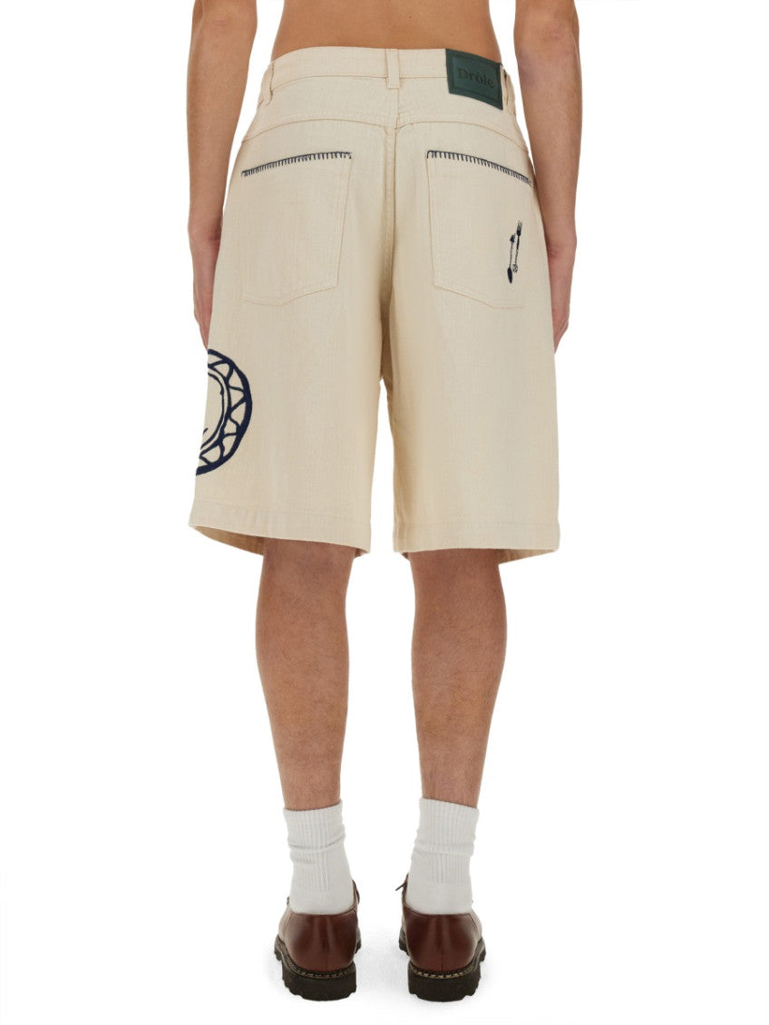 Light Brown Embroidered Shorts 4