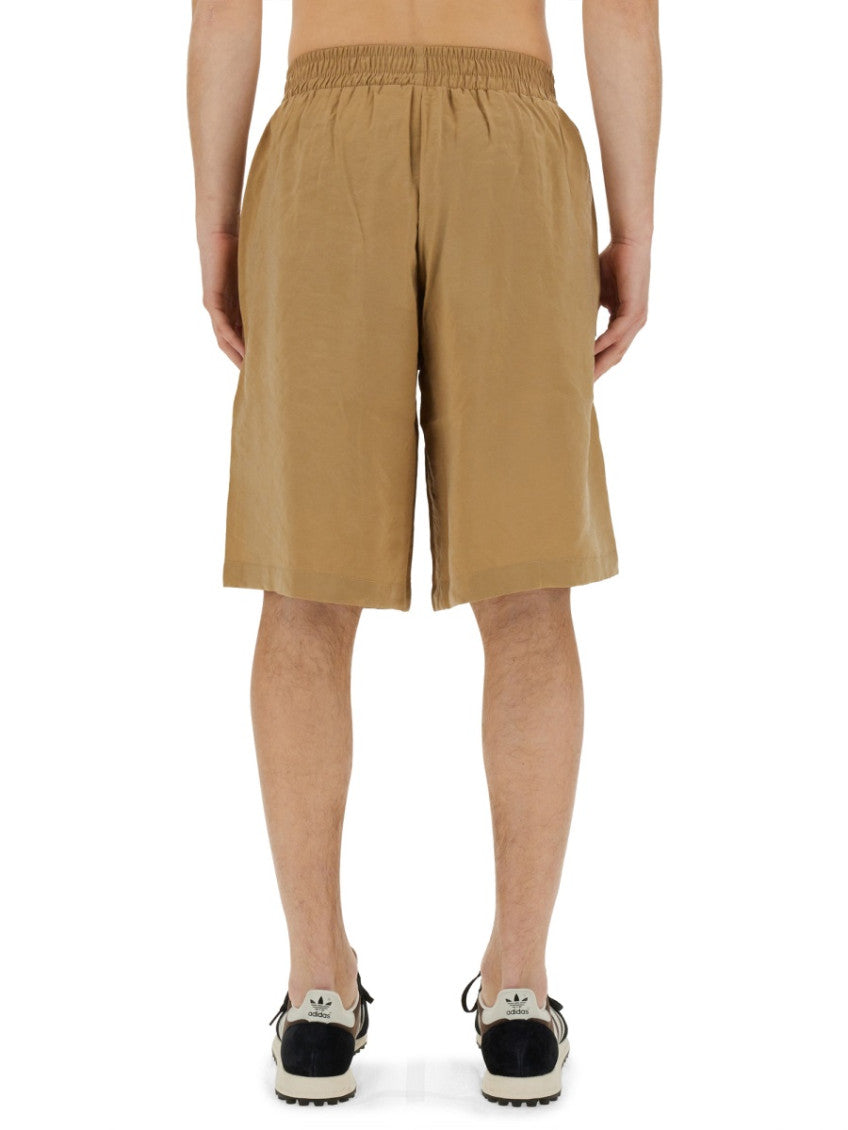 Beige Logo Shorts 4