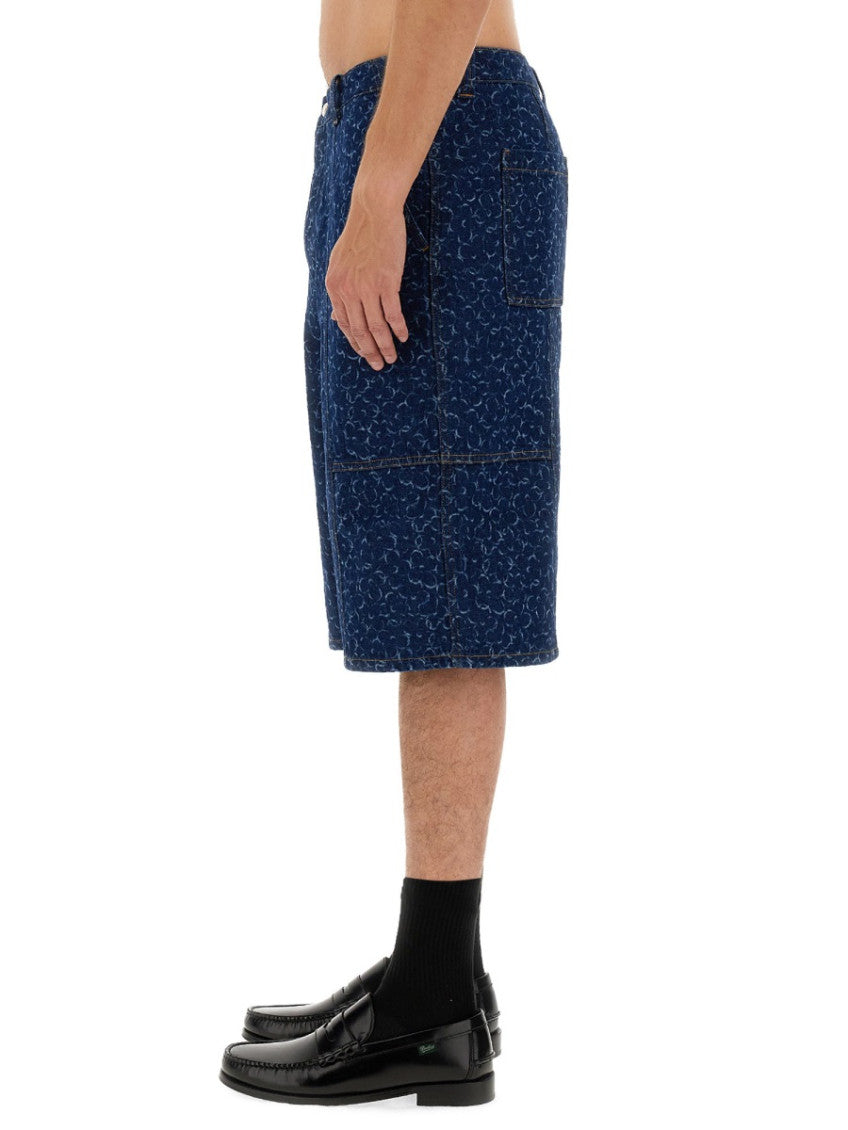 Denim Printed Shorts 3