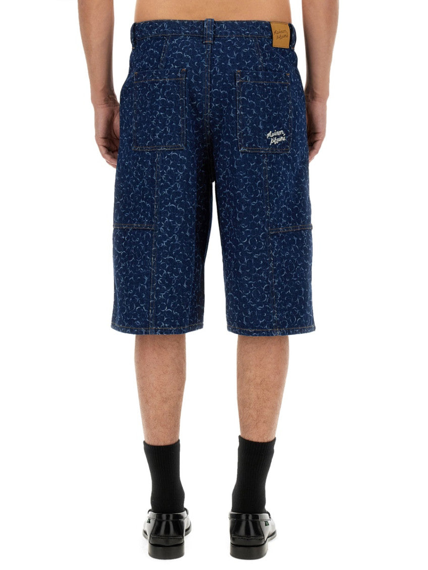 Denim Printed Shorts 4