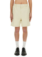 Beige Solid Shorts 1