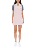 Pink Logo Shirt Collar Mini Dress 1