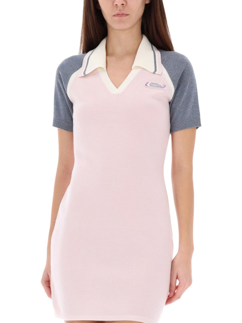 Pink Logo Shirt Collar Mini Dress 2
