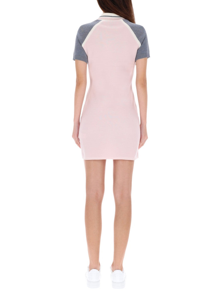 Pink Logo Shirt Collar Mini Dress 3