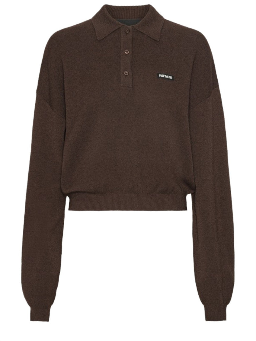 Brown Logo Shirt Collar Polo 1