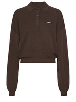 Brown Logo Shirt Collar Polo 1