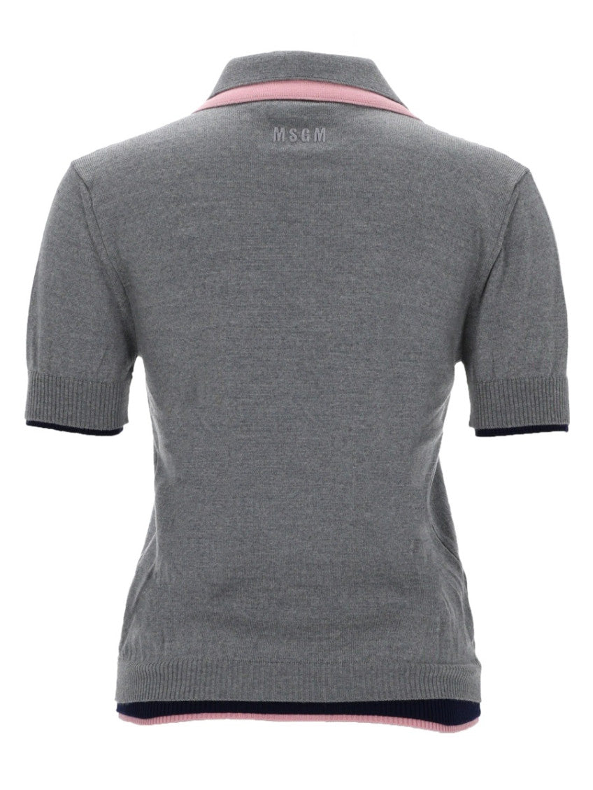 Grey Solid Shirt Collar Polo 2