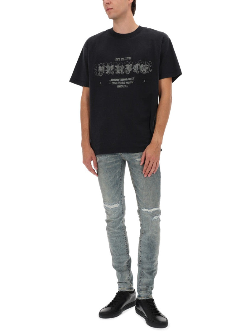 Black Graphic Crew Neck T-Shirt 2