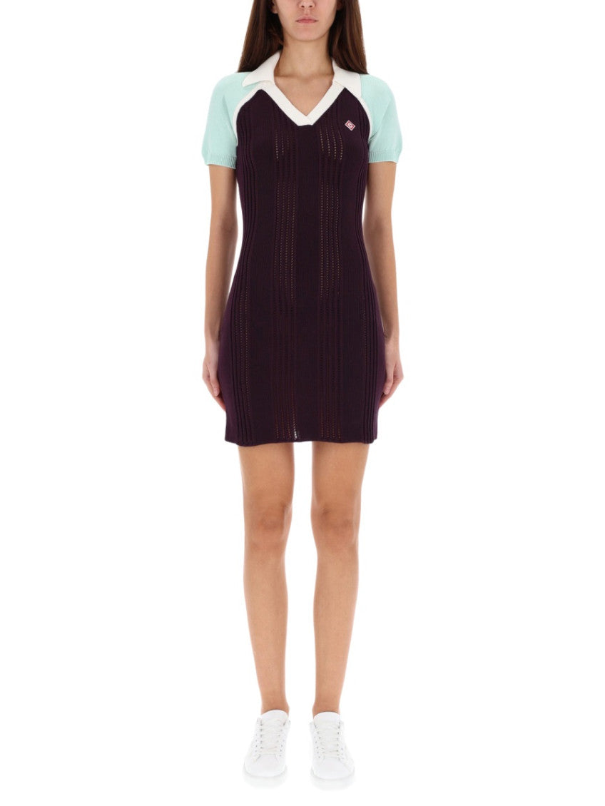 Purple Shirt Collar Mini Dress 1
