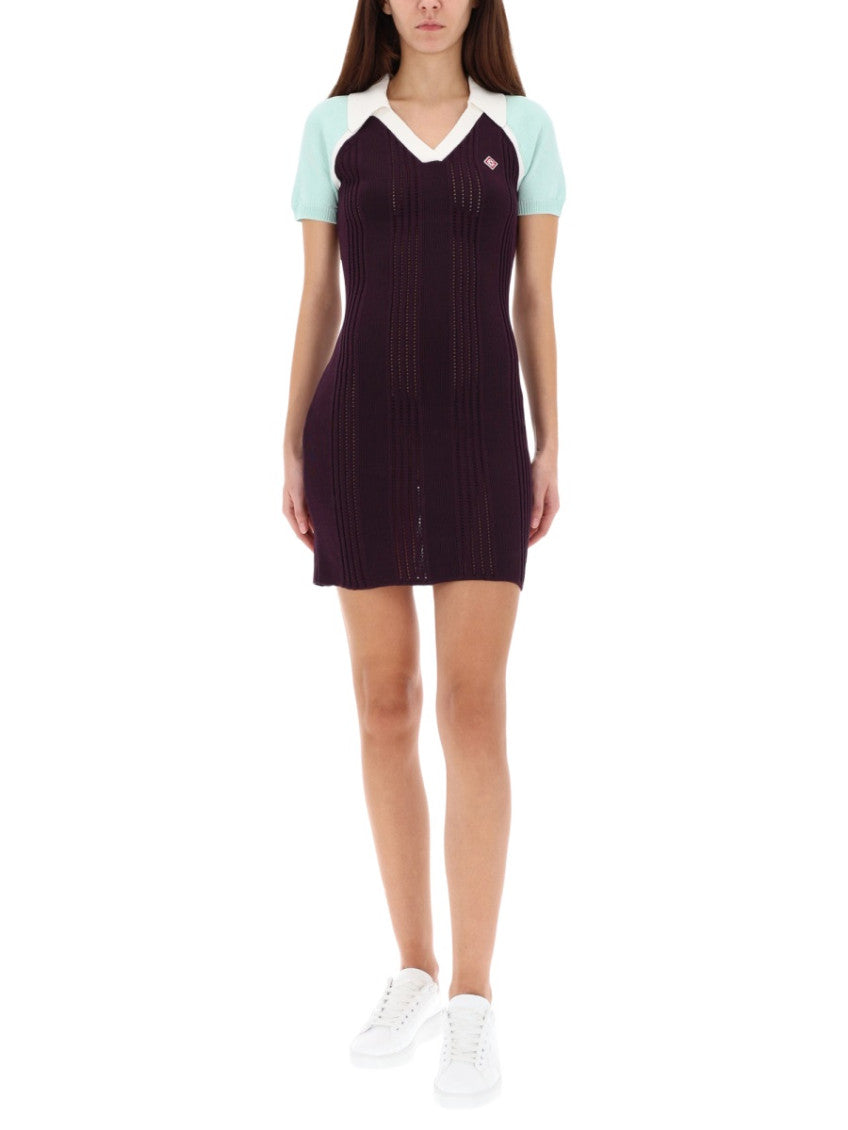 Purple Shirt Collar Mini Dress 2