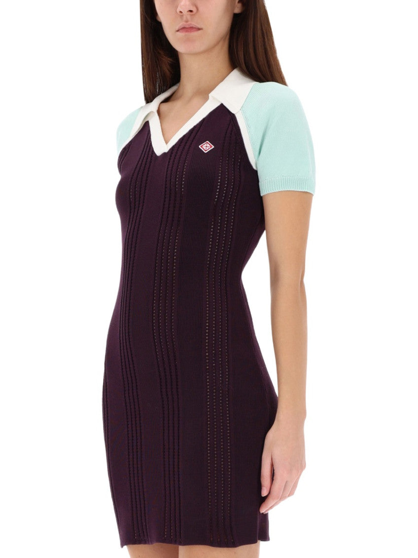 Purple Shirt Collar Mini Dress 4