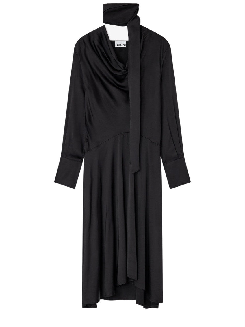 Black Cowl Neck Midi Dress 1