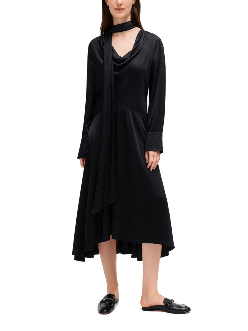Black Cowl Neck Midi Dress 2