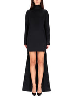 Black Solid Turtle Neck Mini Dress 1