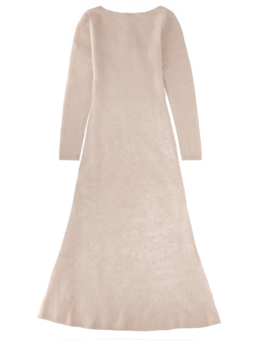 White Round Neck Maxi Dress 2