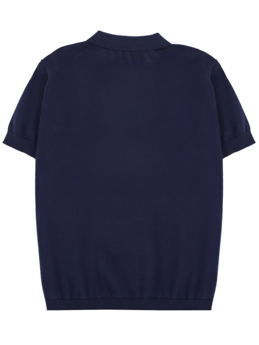 Navy Blue Solid Shirt Collar Polo 2