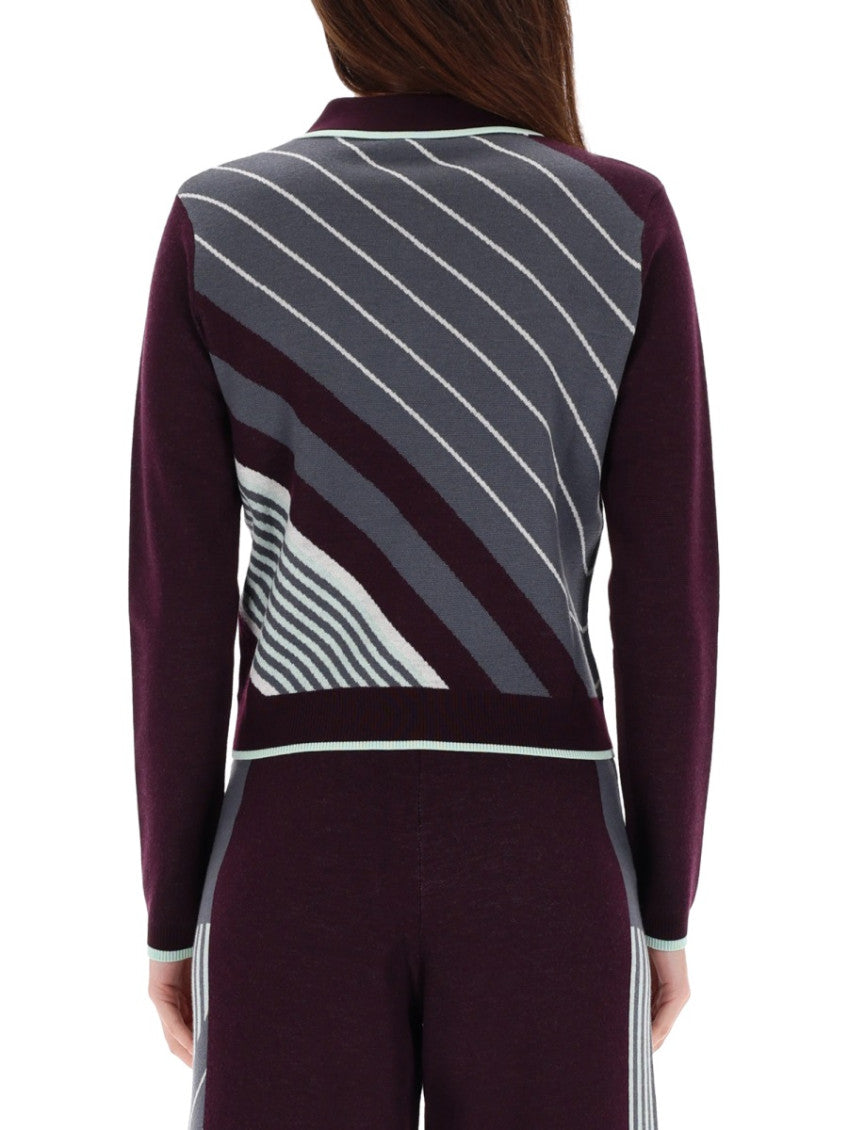 Purple Stripes Shirt Collar Polo 2