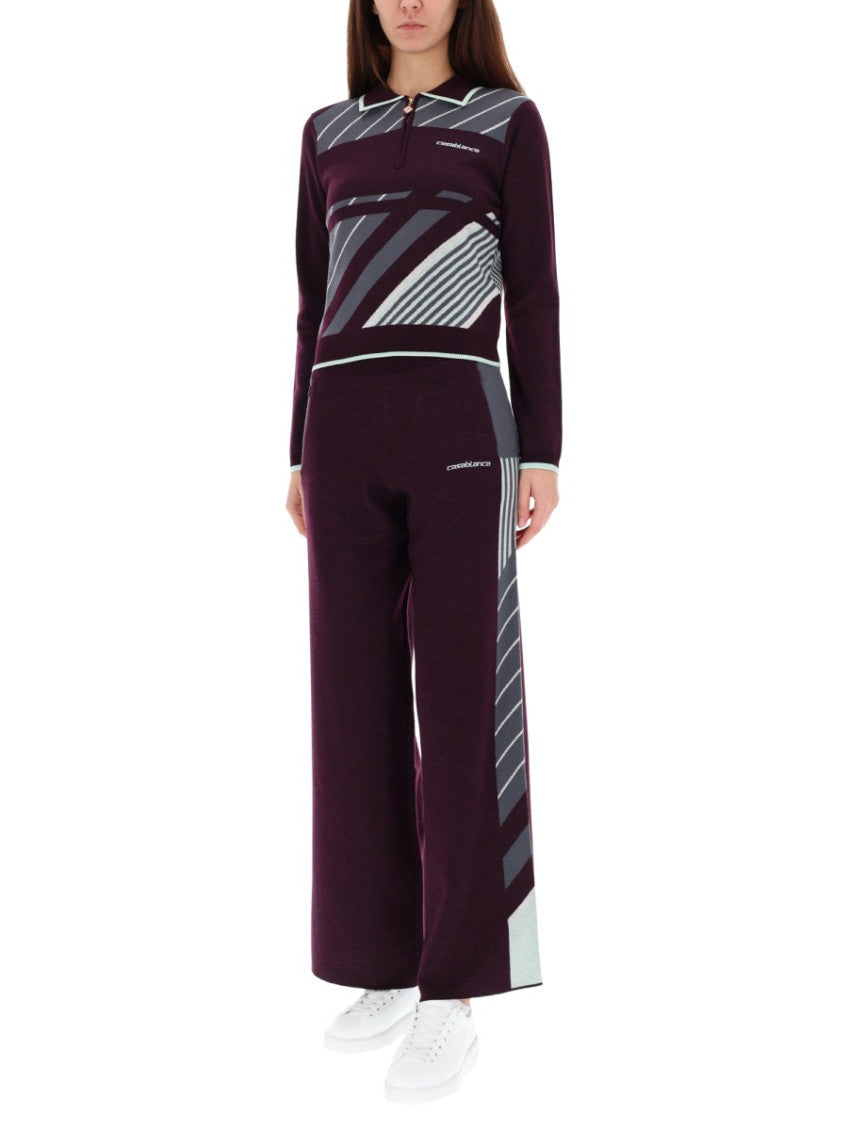Purple Stripes Shirt Collar Polo 4