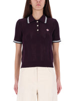 Purple Textured Shirt Collar Polo 1
