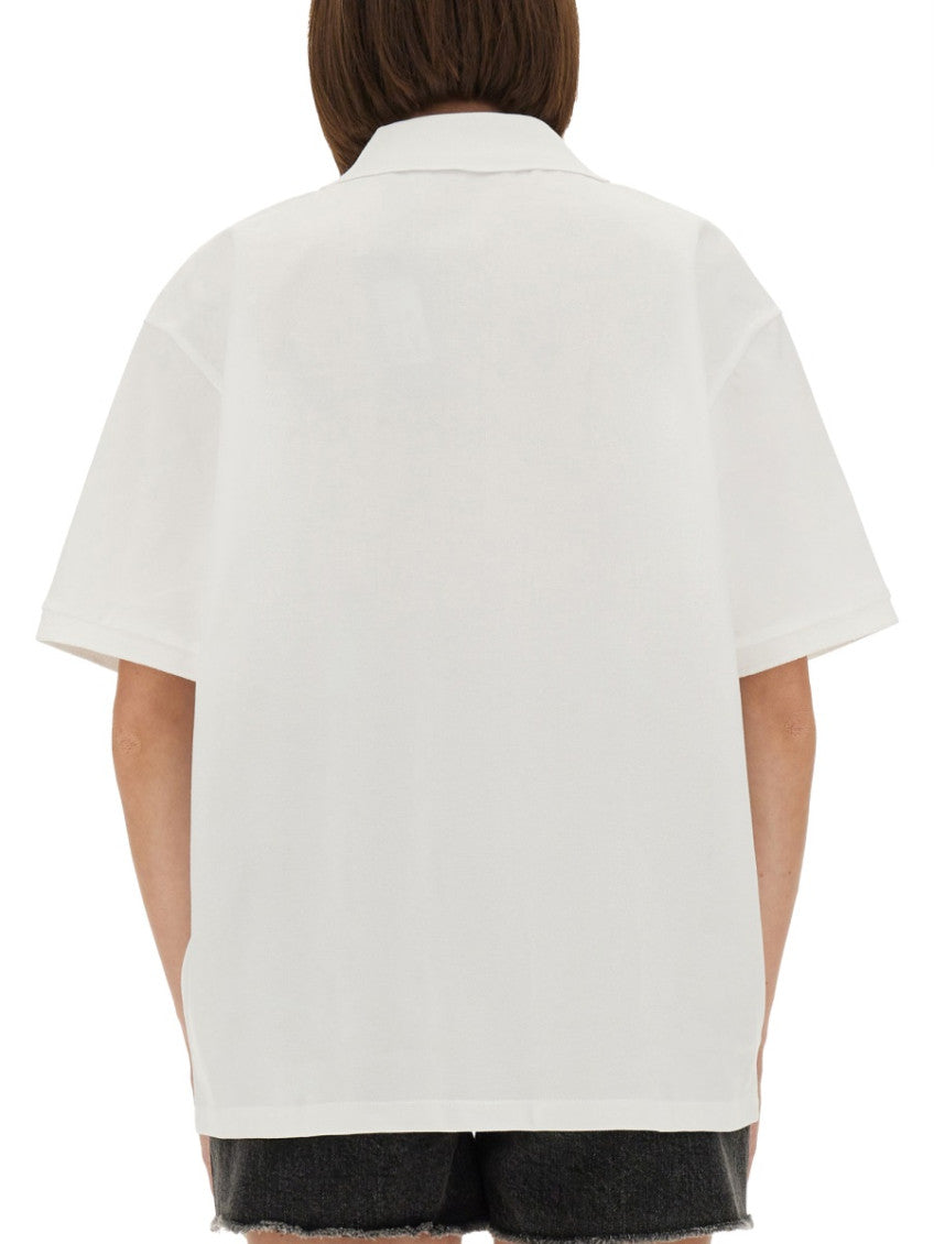 White Solid Shirt Collar Polo 2