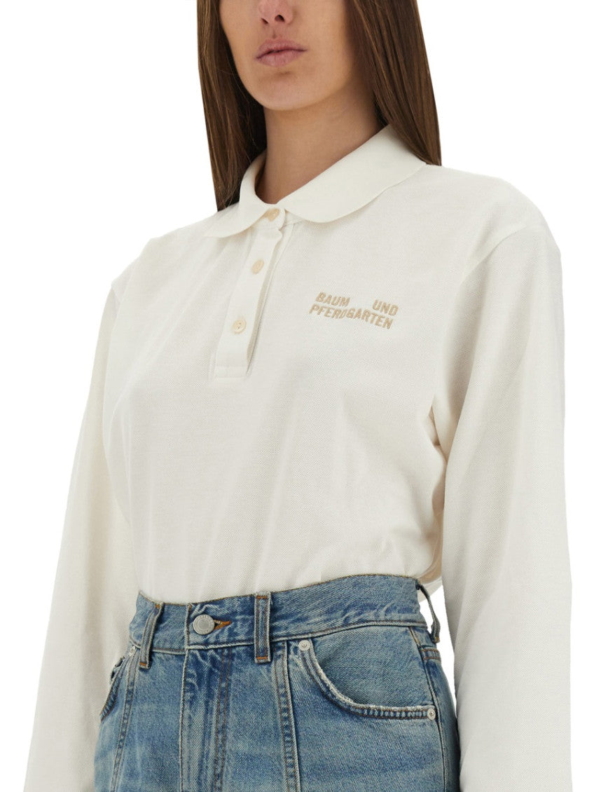 White Logo Shirt Collar Polo 3