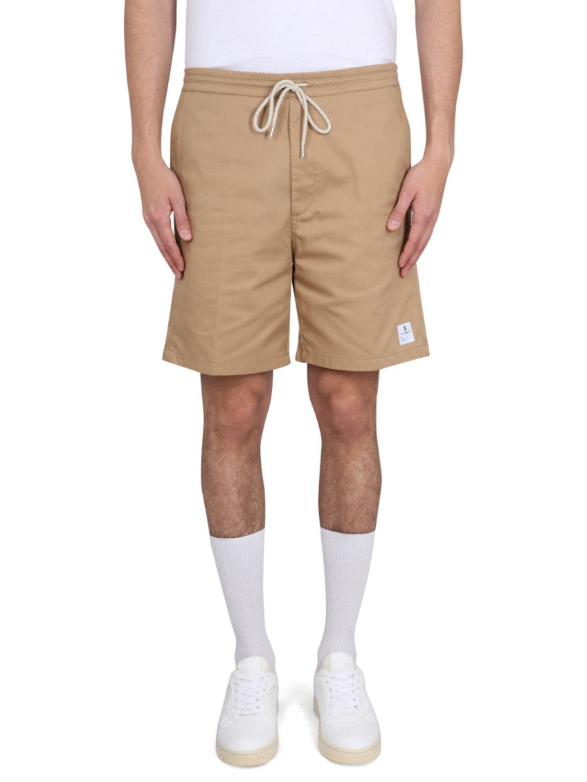 Beige Solid Shorts 1