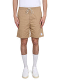 Beige Solid Shorts 1