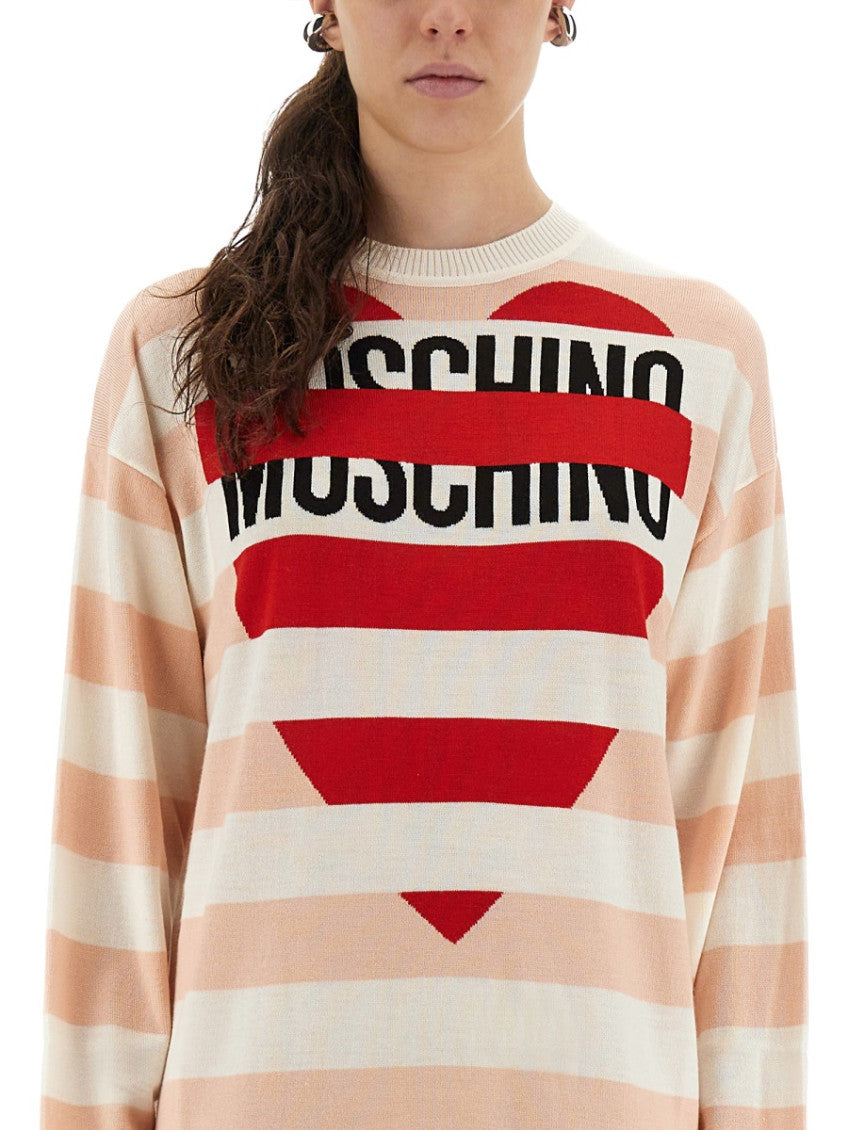 Pink Stripes Crew Neck Mini Dress 4